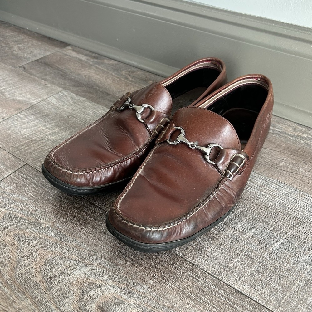 J&M Johnston & Murphy Horsebit Loafers Men Sz 13 BrownSlip-On Brazil